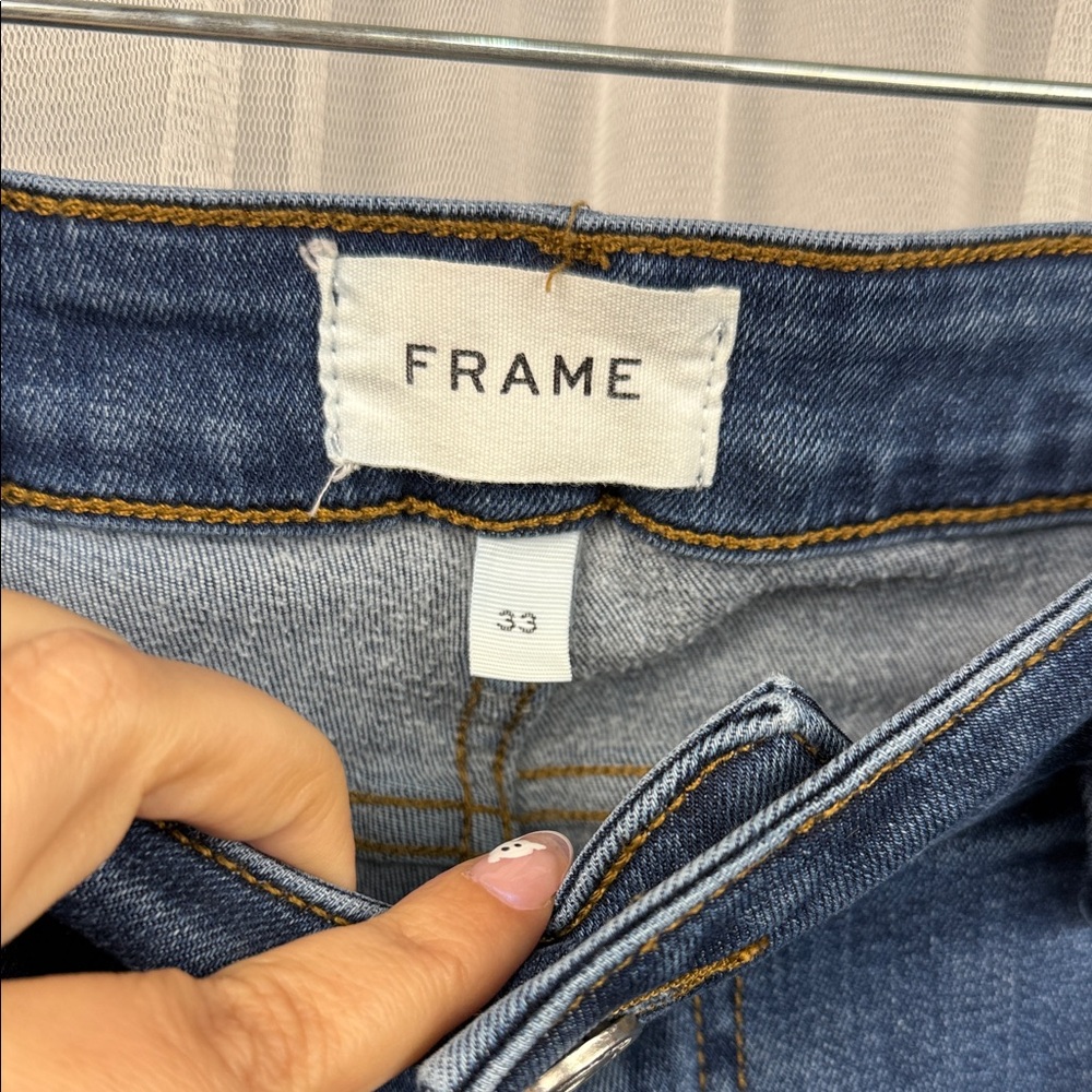 FRAME Denim Womens Le Mini Boot Jeans Size 33 High Rise Medium Wash Stretch - Picture 3 of 15